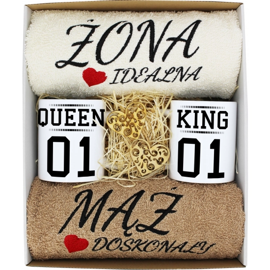 PREZENT ŚLUB ŻONA MĄŻ ROCZNICA RĘCZNIKI KUBKI
