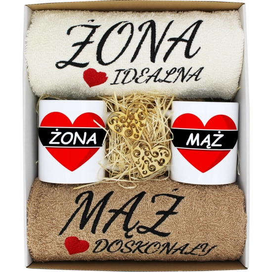 PREZENT ŚLUB ŻONA MĄŻ ROCZNICA RĘCZNIKI KUBKI