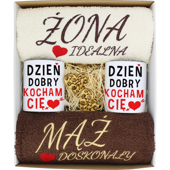 PREZENT ŚLUB ŻONA MĄŻ ROCZNICA RĘCZNIKI KUBKI