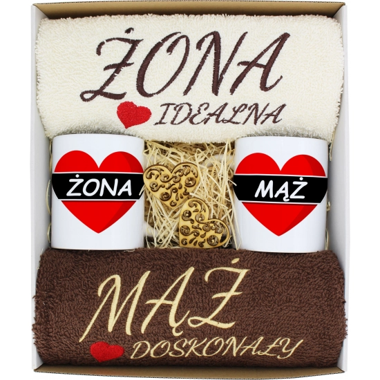 PREZENT ŚLUB ŻONA MĄŻ ROCZNICA RĘCZNIKI KUBKI