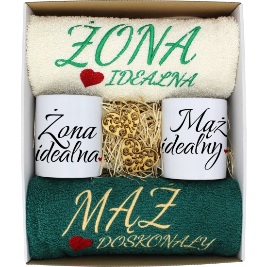 PREZENT ŚLUB ŻONA MĄŻ ROCZNICA RĘCZNIKI KUBKI