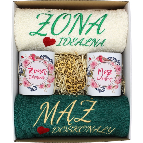 PREZENT ŚLUB ŻONA MĄŻ ROCZNICA RĘCZNIKI KUBKI