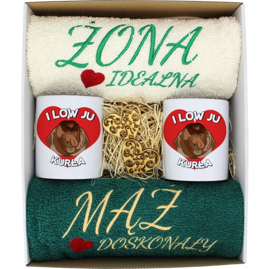 PREZENT ŚLUB ŻONA MĄŻ ROCZNICA RĘCZNIKI KUBKI