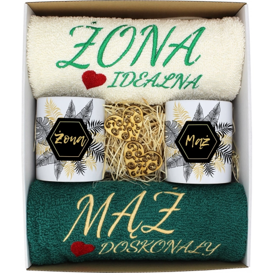 PREZENT ŚLUB ŻONA MĄŻ ROCZNICA RĘCZNIKI KUBKI