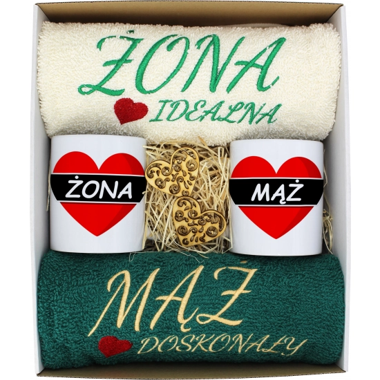 PREZENT ŚLUB ŻONA MĄŻ ROCZNICA RĘCZNIKI KUBKI