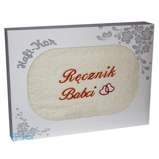 RĘCZNIK Z HAFTEM DLA DZIEŃ BABCI 70x140 NA PREZENT