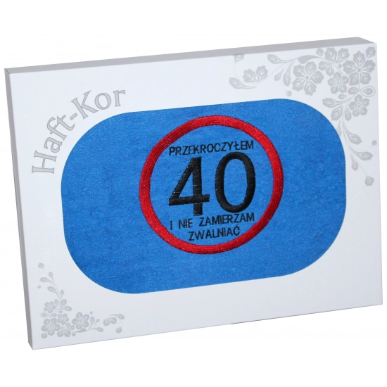 RĘCZNIK 70x140 Z HAFTEM NA PREZENT 40 URODZINY