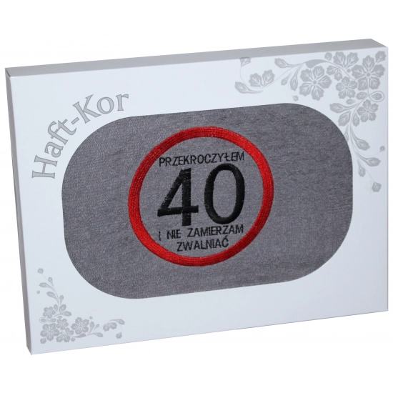 RĘCZNIK 70x140 Z HAFTEM NA PREZENT 40 URODZINY