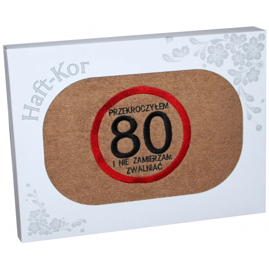 RĘCZNIK 70x140 Z HAFTEM NA PREZENT 80 URODZINY