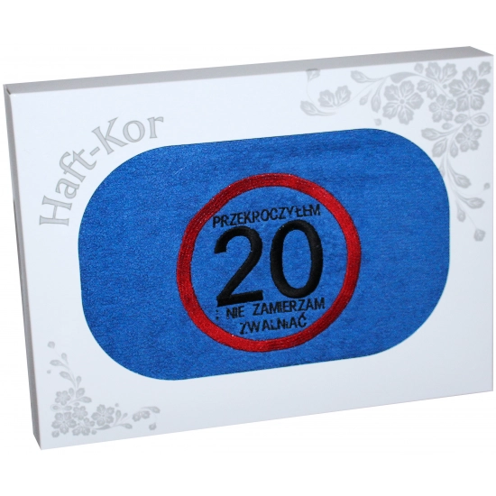 RĘCZNIK 70x140 Z HAFTEM NA PREZENT 20 URODZINY