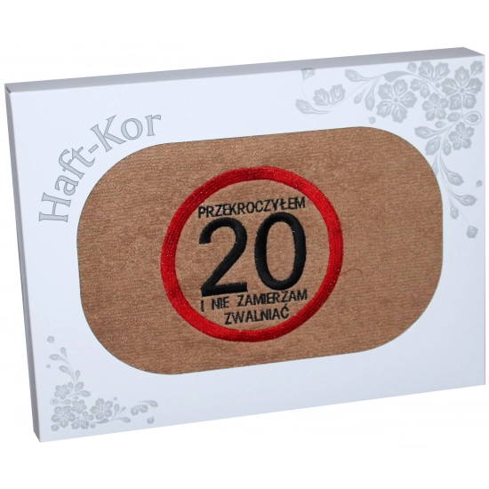 RĘCZNIK 70x140 Z HAFTEM NA PREZENT 20 URODZINY