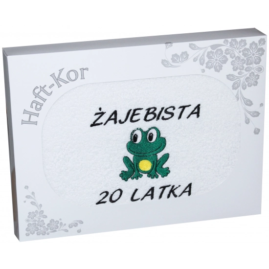 RĘCZNIK 70x140 Z HAFTEM NA PREZENT 20 URODZINY