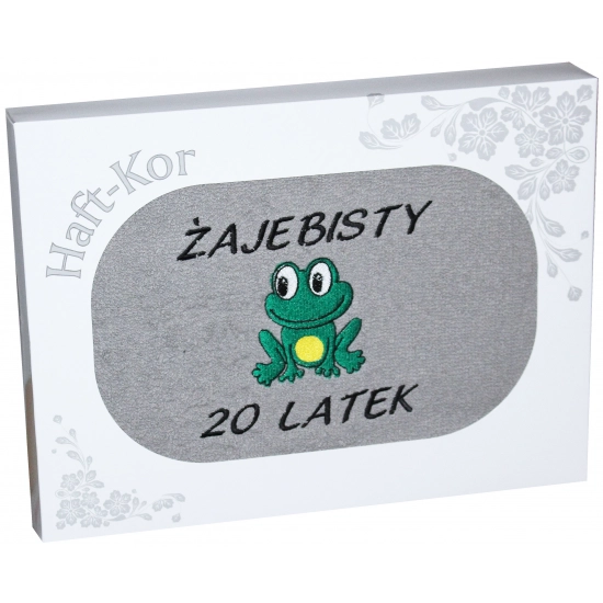 RĘCZNIK 70x140 Z HAFTEM NA PREZENT 20 URODZINY