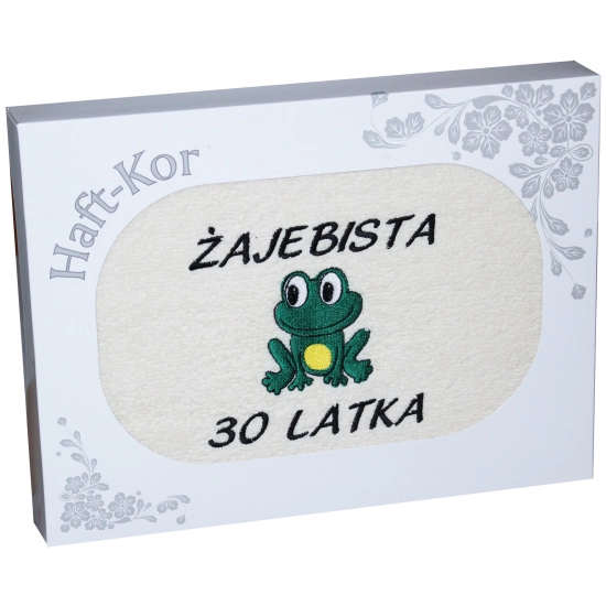 RĘCZNIK 70x140 Z HAFTEM NA PREZENT 30 URODZINY