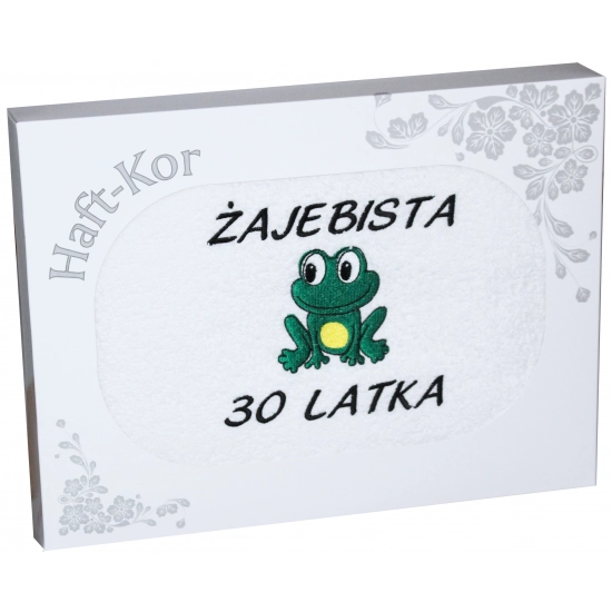 RĘCZNIK 70x140 Z HAFTEM NA PREZENT 30 URODZINY