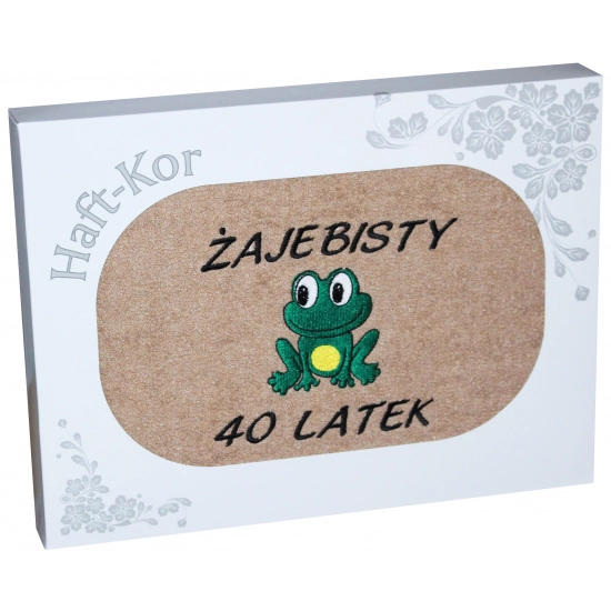 RĘCZNIK 70x140 Z HAFTEM NA PREZENT 40 URODZINY