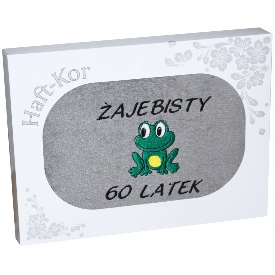 RĘCZNIK 70x140 Z HAFTEM NA PREZENT 60 URODZINY