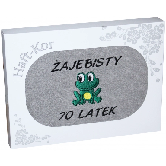 RĘCZNIK 70x140 Z HAFTEM NA PREZENT 70 URODZINY