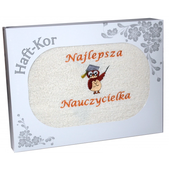 RĘCZNIK 70x140 Z HAFTEM PREZENT DZIEŃ NAUCZYCIELA