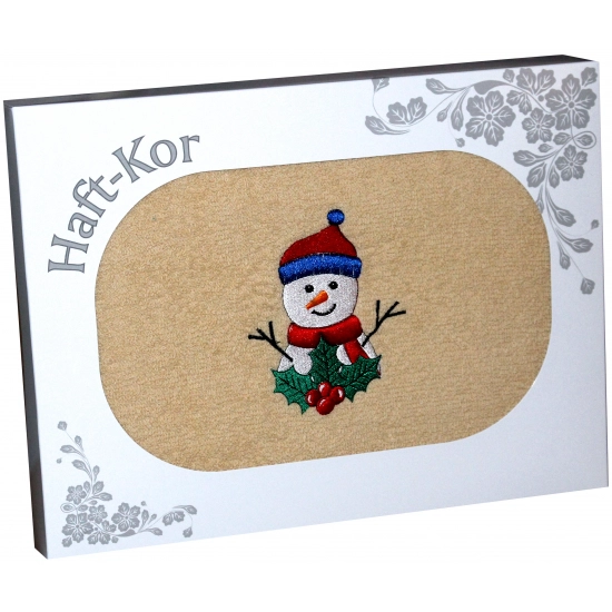 RĘCZNIK 70x140 Z HAFTEM NA PREZENT BAŁWAN ŚWIĘTA