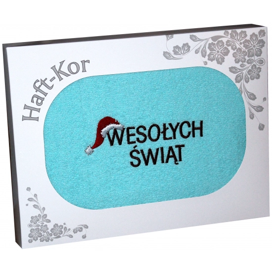 RĘCZNIK 70x140 Z HAFTEM NA PREZENT WESOŁYCH ŚWIĄT