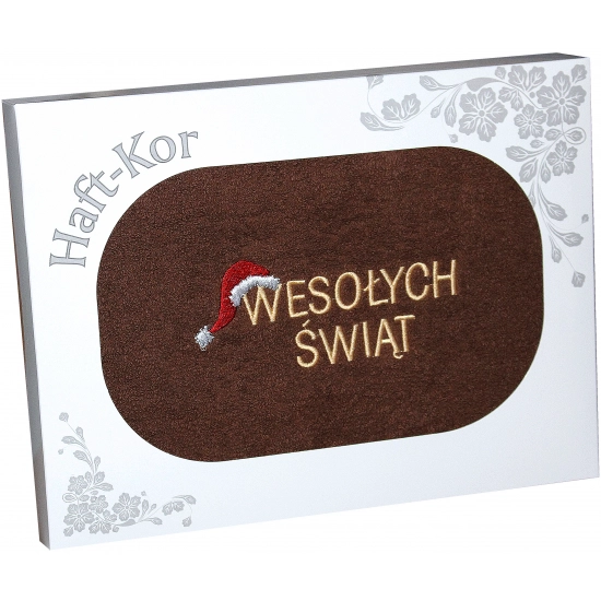 RĘCZNIK 70x140 Z HAFTEM NA PREZENT WESOŁYCH ŚWIĄT