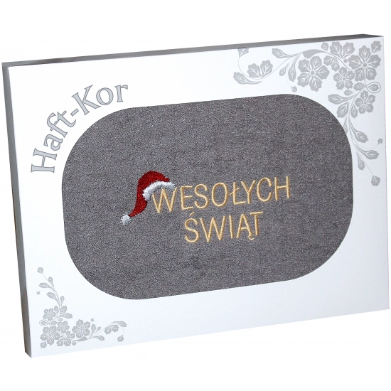 RĘCZNIK 70x140 Z HAFTEM NA PREZENT WESOŁYCH ŚWIĄT