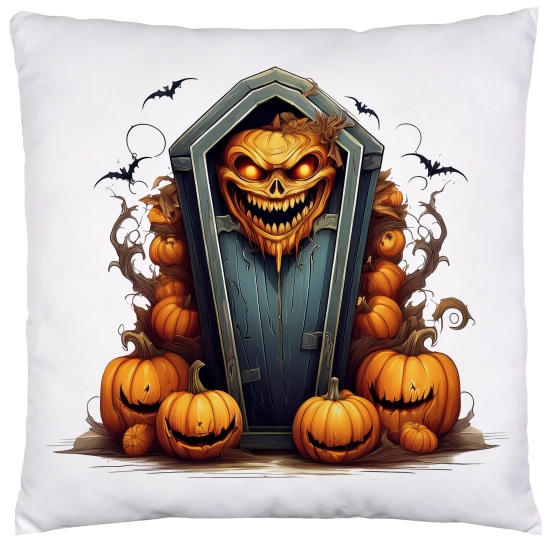POSZEWKA DEKORACYJNA 40x40 JASIEK OZDOBNA HALLOWEENOWA HALLOWEEN DYNIA TRUMNA NIETOPERZE