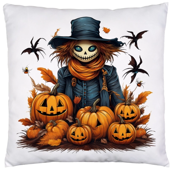 POSZEWKA DEKORACYJNA HALLOWEEN VELVET 40x40 WELUROWA STRACH NA WRÓBLE DYNIE NIETOPERZE