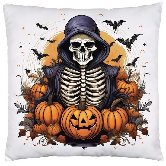 POSZEWKA DEKORACYJNA 40x40 JASIEK OZDOBNA HALLOWEENOWA HALLOWEEN DYNIE STRACH KOŚCIOTRUP