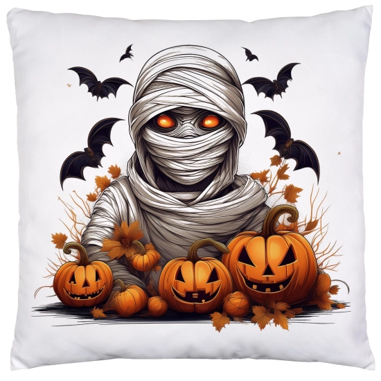 POSZEWKA DEKORACYJNA 40x40 JASIEK OZDOBNA HALLOWEENOWA HALLOWEEN DYNIE MUMIA