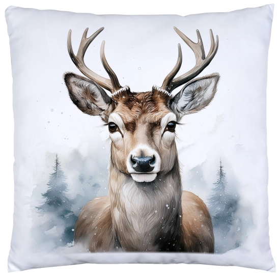 POSZEWKA DEKORACYJNA ŚWIĄTECZNA VELVET 40x40 WELUROWA ZIMOWA JELEŃ RENIFER