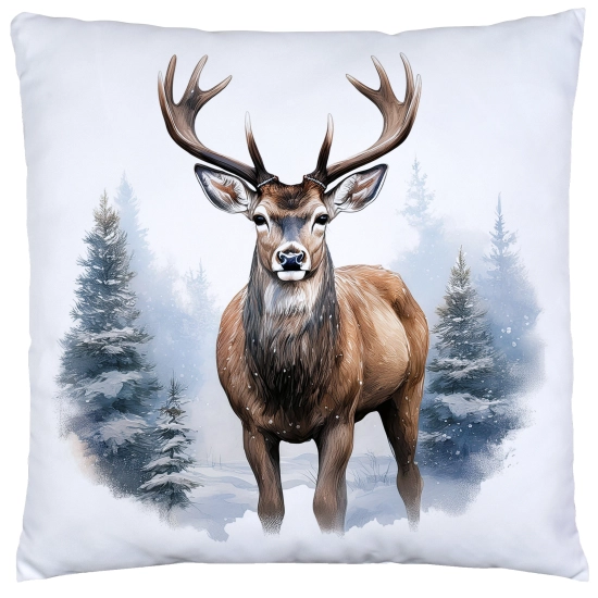 PODUSZKA DEKORACYJNA 40X40 ŚWIĄTECZNA PREZENT ZIMOWA OZDOBNA ŚWIĘTA RENIFER