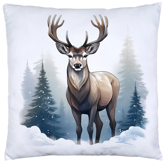 PODUSZKA DEKORACYJNA 40X40 ŚWIĄTECZNA PREZENT ZIMOWA OZDOBNA ŚWIĘTA RENIFER