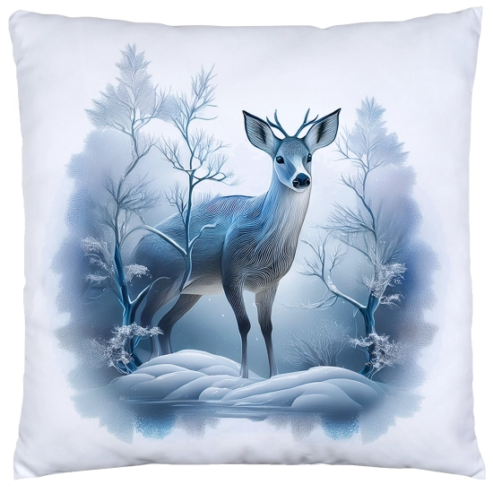 POSZEWKA DEKORACYJNA ŚWIĄTECZNA VELVET 40x40 WELUROWA ZIMOWA JELEŃ RENIFER