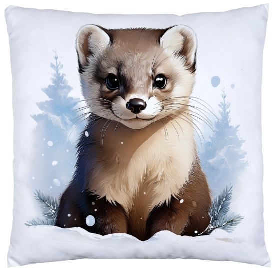 POSZEWKA DEKORACYJNA ŚWIĄTECZNA VELVET 40x40 WELUROWA ZIMOWA JELEŃ RENIFER