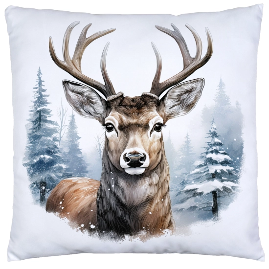 POSZEWKA DEKORACYJNA 40x40 JASIEK OZDOBNA ZIMOWA ŚWIĄTECZNA JELEŃ RENIFER