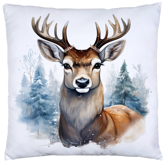 POSZEWKA DEKORACYJNA 40x40 JASIEK OZDOBNA ZIMOWA ŚWIĄTECZNA JELEŃ RENIFER