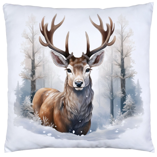 PODUSZKA DEKORACYJNA 40X40 ŚWIĄTECZNA PREZENT ZIMOWA OZDOBNA ŚWIĘTA RENIFER