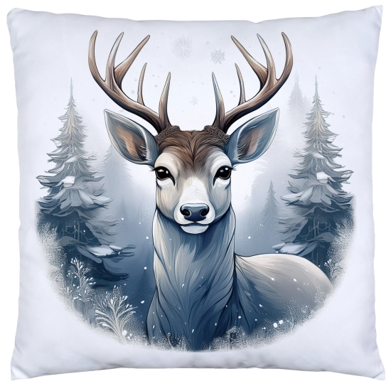 POSZEWKA DEKORACYJNA ŚWIĄTECZNA VELVET 40x40 WELUROWA ZIMOWA JELEŃ RENIFER