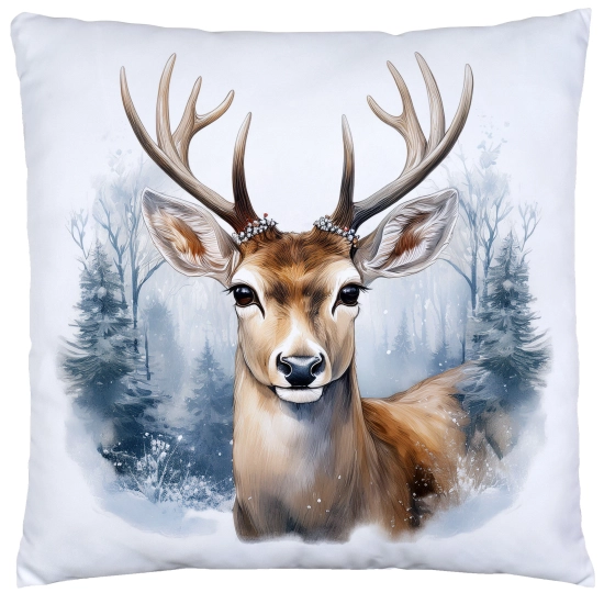 POSZEWKA DEKORACYJNA 40x40 JASIEK OZDOBNA ZIMOWA ŚWIĄTECZNA JELEŃ RENIFER