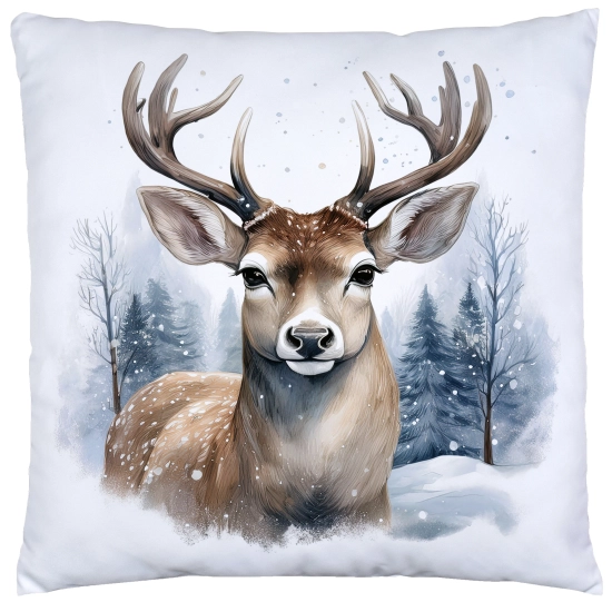 PODUSZKA DEKORACYJNA 40X40 ŚWIĄTECZNA PREZENT ZIMOWA OZDOBNA ŚWIĘTA RENIFER