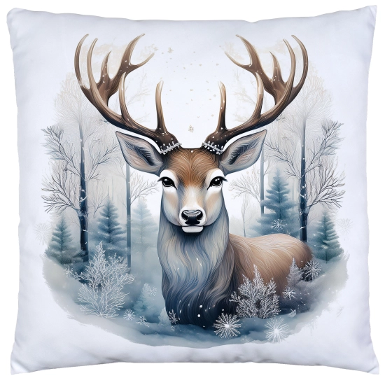 PODUSZKA DEKORACYJNA 40X40 ŚWIĄTECZNA PREZENT ZIMOWA OZDOBNA ŚWIĘTA RENIFER