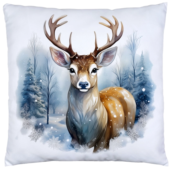 POSZEWKA DEKORACYJNA 40x40 JASIEK OZDOBNA ZIMOWA ŚWIĄTECZNA JELEŃ RENIFER