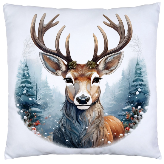 POSZEWKA DEKORACYJNA 40x40 JASIEK OZDOBNA ZIMOWA ŚWIĄTECZNA JELEŃ RENIFER
