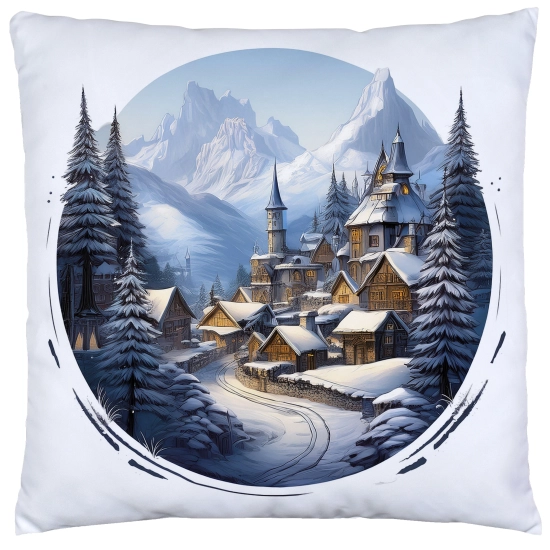 POSZEWKA DEKORACYJNA ŚWIĄTECZNA VELVET 40x40 WELUROWA ZIMOWA JELEŃ RENIFER