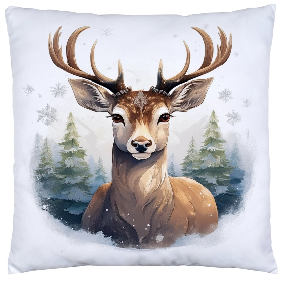 PODUSZKA DEKORACYJNA 40X40 ŚWIĄTECZNA PREZENT ZIMOWA OZDOBNA ŚWIĘTA RENIFER