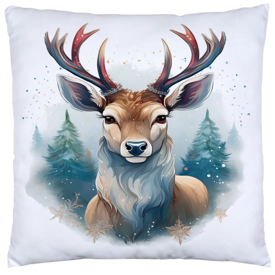 PODUSZKA DEKORACYJNA 40X40 ŚWIĄTECZNA PREZENT ZIMOWA OZDOBNA ŚWIĘTA RENIFER