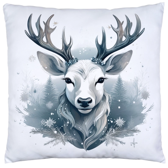 POSZEWKA DEKORACYJNA ŚWIĄTECZNA VELVET 40x40 WELUROWA ZIMOWA JELEŃ RENIFER