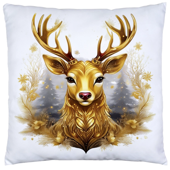 POSZEWKA DEKORACYJNA ŚWIĄTECZNA VELVET 40x40 WELUROWA ZIMOWA JELEŃ RENIFER